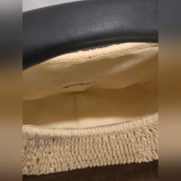 Cottagecore Coastal "A New Day" Neutral Wicker Straw Beige  Top Handle Bag - Picture 4 of 4